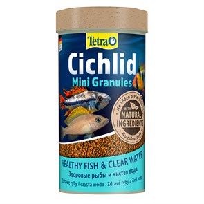 {{photo.Alt || photo.Description || 'Tetra Cichlid Mini granules 250 мл - корм для мелких цихлид'}}