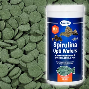 {{photo.Alt || photo.Description || 'Anubias Spirulina Opti Wafers 100 г (~200 мл, развес) корм для донных рыб, таблетки 12мм'}}