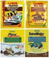 Hабор кормов для сомиков и донных рыб - Sera Vipachips, Sera Wels chips, Tetra Pleco Veggie Wafers, Tetra WaferMix tabs-set