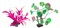 Tetra Plantastics XS Pink - набор искусственных растений (2 вида по 3 шт.= 6 шт.), размер около 6 см - фото 22531
