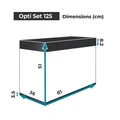 AQUAEL OPTI SET 125 л (чёрный) - аквариум из осветлённого стекла Opti White, 81x36x51 см 124303