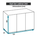 AQUAEL подставка под аквариум OPTI SET 240 л (чёрная) - 3 дверцы, 121x41x80 см 123425
