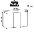 AQUAEL подставка для аквариума Glossy 150 - 150*50*73 прямая (ДСП), 3 дверцы (ДСП с накладками из акрила) 113631