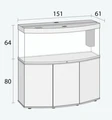 Juwel VISION 450 LED аквариум с тумбой 450л белый (white) 151х61х64см 4х31W Фильтр Bioflow XL, нагреватель 300 Вт 104615