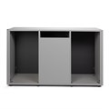 AQUAEL серая подставка для аквариума Glossy 120 - 120*40*73 прямая (ДСП), 3 дверцы (ДСП с накладками из акрила) 131433