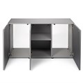 AQUAEL серая подставка для аквариума Glossy 120 - 120*40*73 прямая (ДСП), 3 дверцы (ДСП с накладками из акрила) 131433